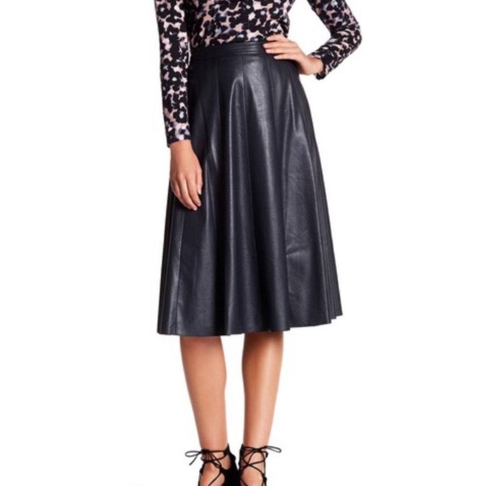Rebecca Taylor Vegan Leather Skirt (Midi)